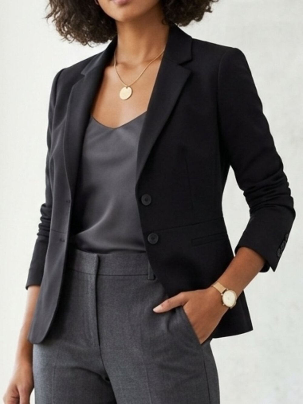 RW&CO. Scarlett Black Fitted Blazer Single-Breasted Jacket Size 4